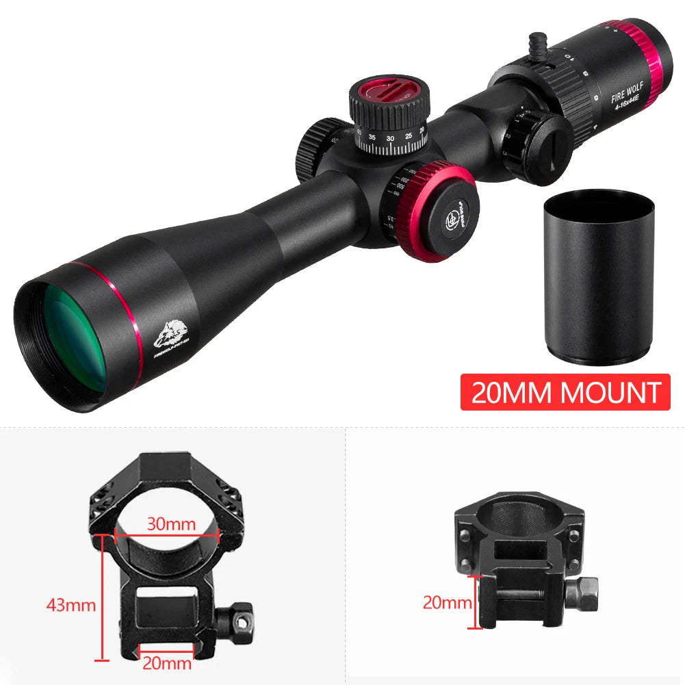 FIRE WOLF QZ 4-16X44 Scope FFP Rot Grün Jagd Optische Anblick Sniper Zielfernrohr Taktische Erste Brenn Flugzeug Jagd Zielfernrohr