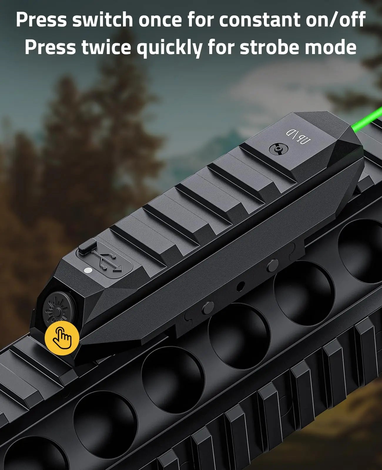 Cvlife Green Laser Sehung für Gewehr Taktisch wiederaufladbare Lasersicht mit dem Strobe -Modus für 21 -mm -Picatinny Rail Aluminium