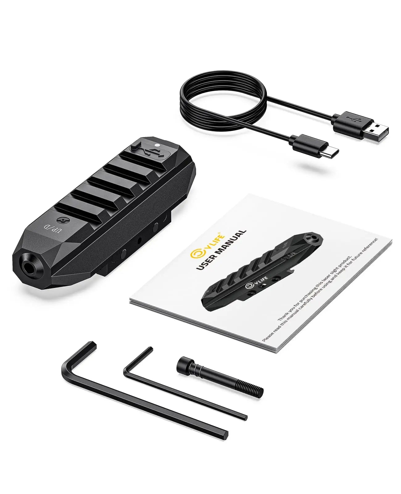 Cvlife Green Laser Sehung für Gewehr Taktisch wiederaufladbare Lasersicht mit dem Strobe -Modus für 21 -mm -Picatinny Rail Aluminium