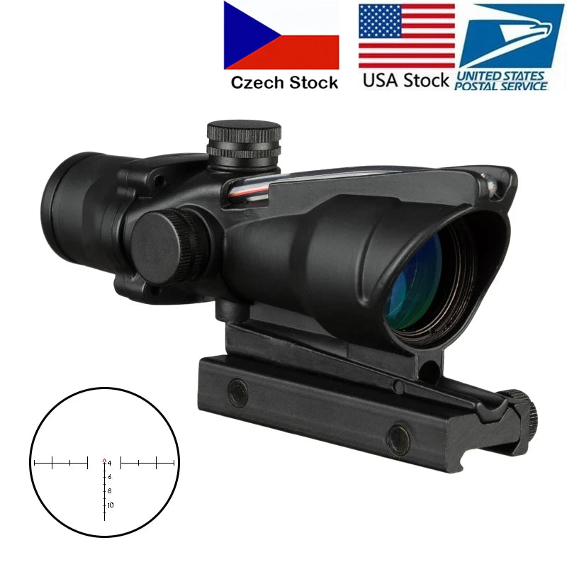 4X32 Jagd Zielfernrohr Fiber Echt Optik Grenn Red Dot Beleuchtet Geätzt Absehen Tactical Optische Anblick
