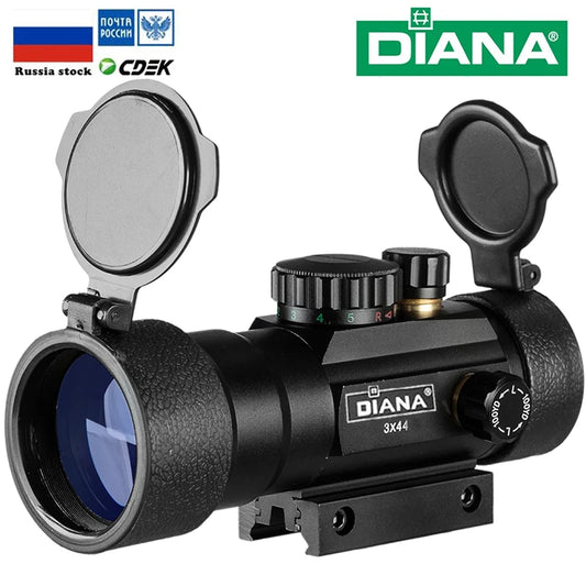 DIANA 3X44 Grün Red Dot Anblick-bereich Tactical Optik Zielfernrohr Fit 11/20mm Schiene Zielfernrohre für Die Jagd