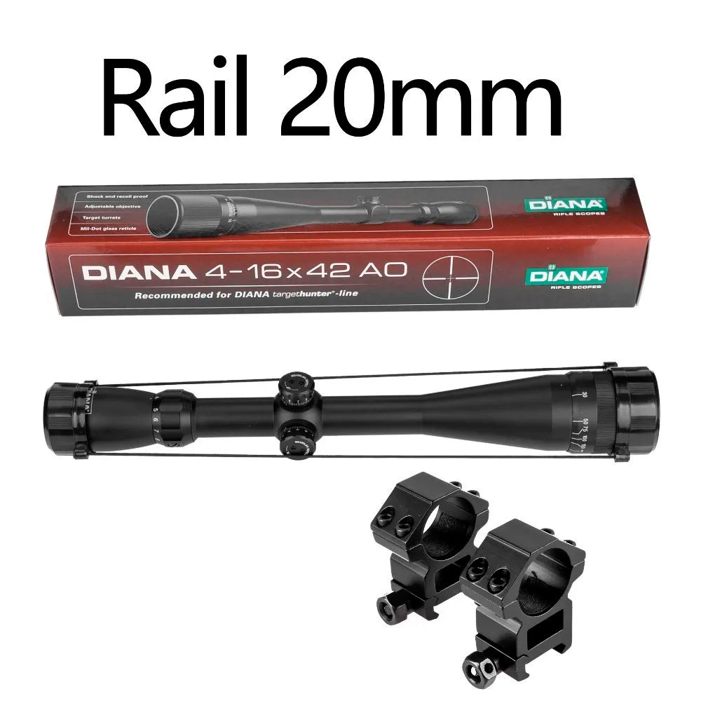 Taktische DIANA 4-16X42 AO Zielfernrohr Mil Dot Absehen Optische Anblick Jagd Zielfernrohr
