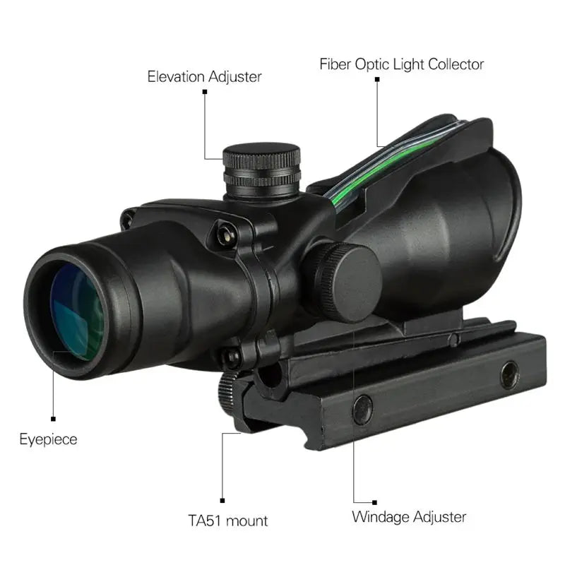 4X32 Jagd Zielfernrohr Fiber Echt Optik Grenn Red Dot Beleuchtet Geätzt Absehen Tactical Optische Anblick