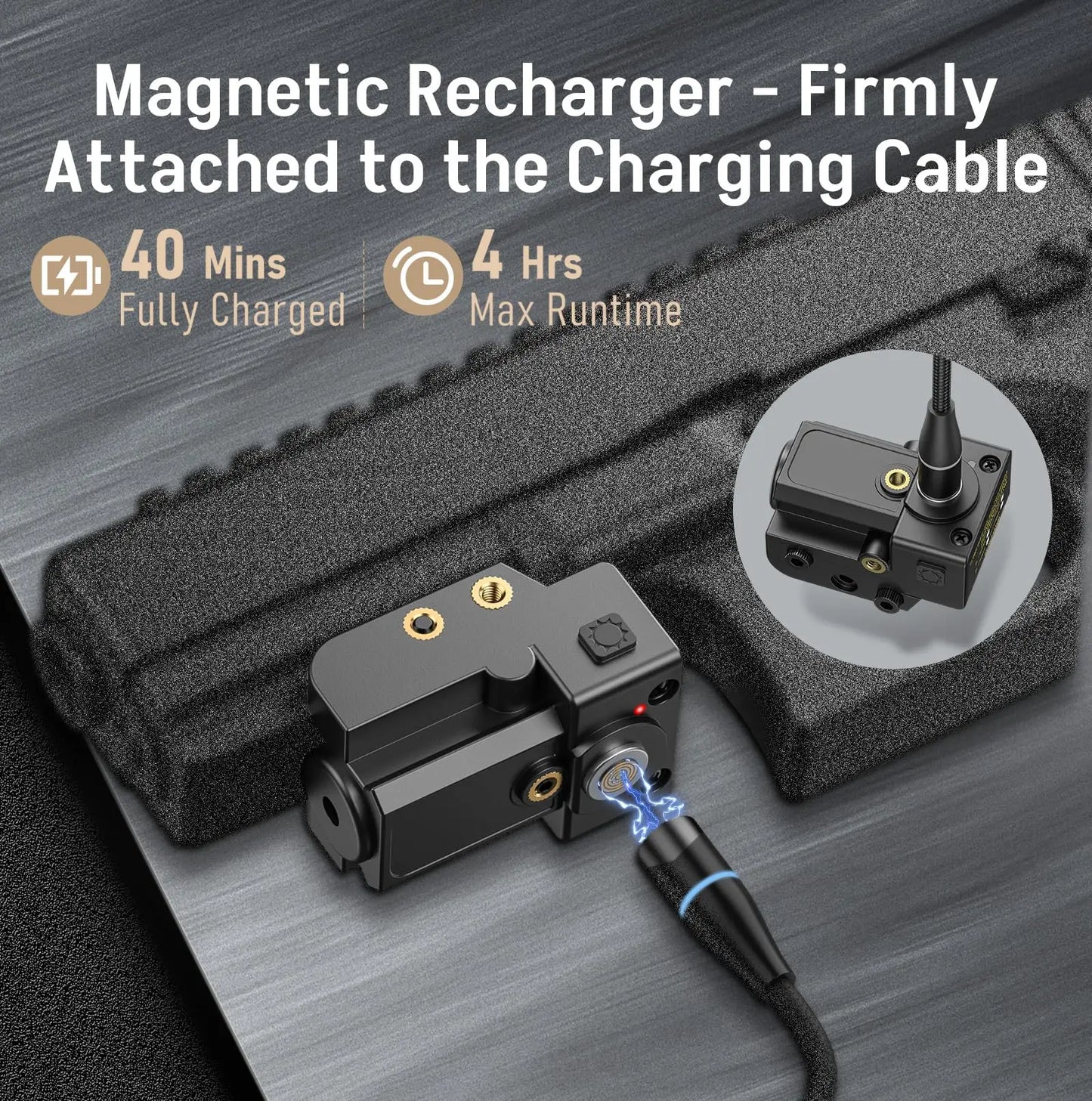 MidTen Laservisier, magnetisch, über USB wiederaufladbar, für Pistole, kompakte Low-Profile-Pistole mit beidhändig bedienbarem Ein-/Aus-Schalter