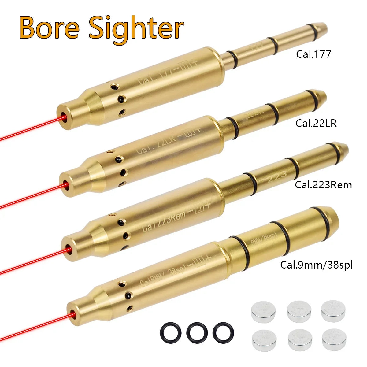 Taktische Laser Bore Sight 9mm.22 22LR.177 Bullet Boresighter Kaliber 12GA.223 223rem.308 5,45x39 9x19mm Sight Snap Caps