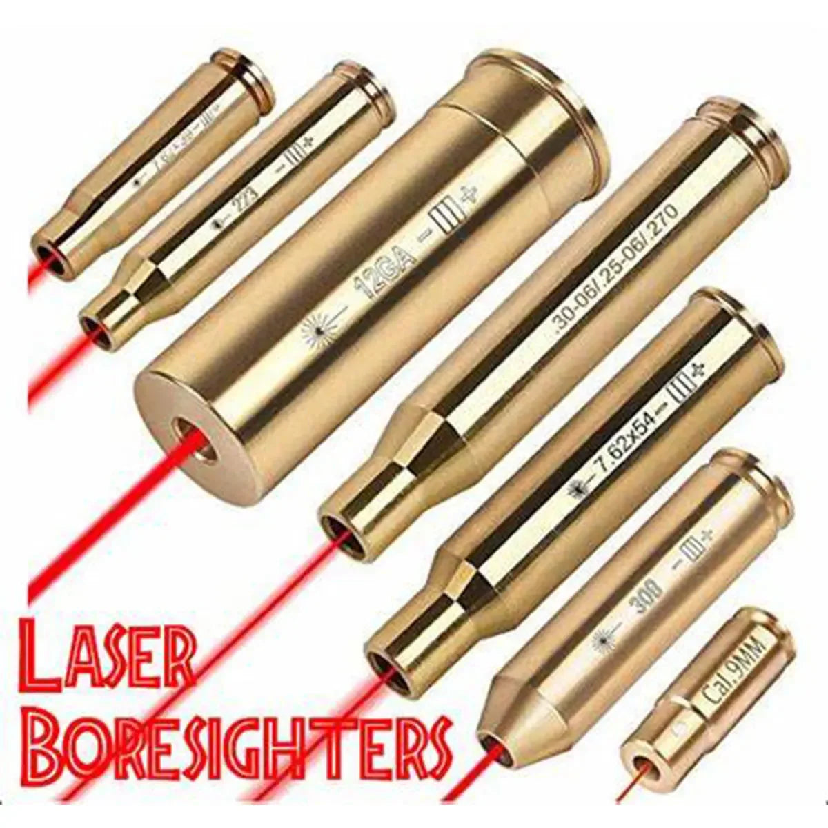 Taktische Laser Bore Sight 9mm.22 22LR.177 Bullet Boresighter Kaliber 12GA.223 223rem.308 5,45x39 9x19mm Sight Snap Caps