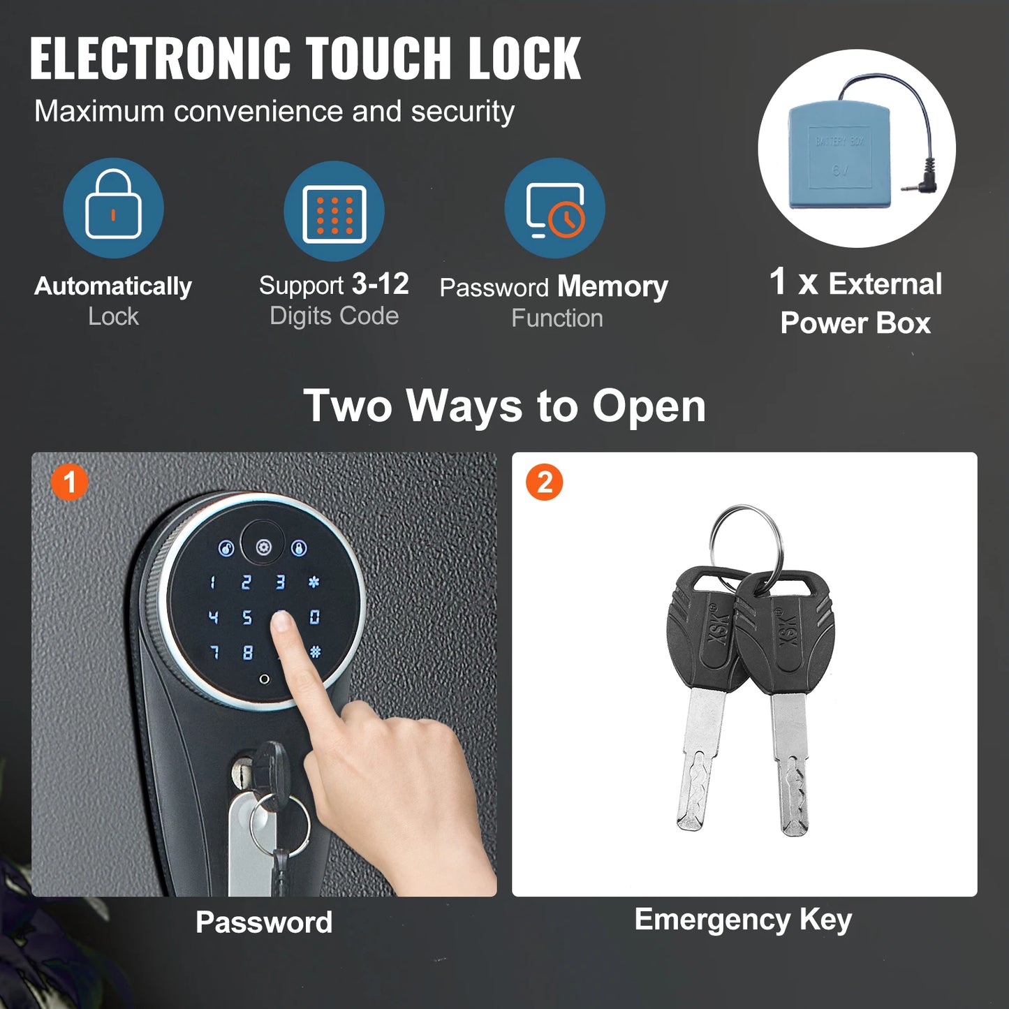 Vevor 3-8 Gewehre Waffen safe mit digitaler Tastatur & Lock Gun Aufbewahrung schrank mit abnehmbarem Ablage fach für Heim pistolen