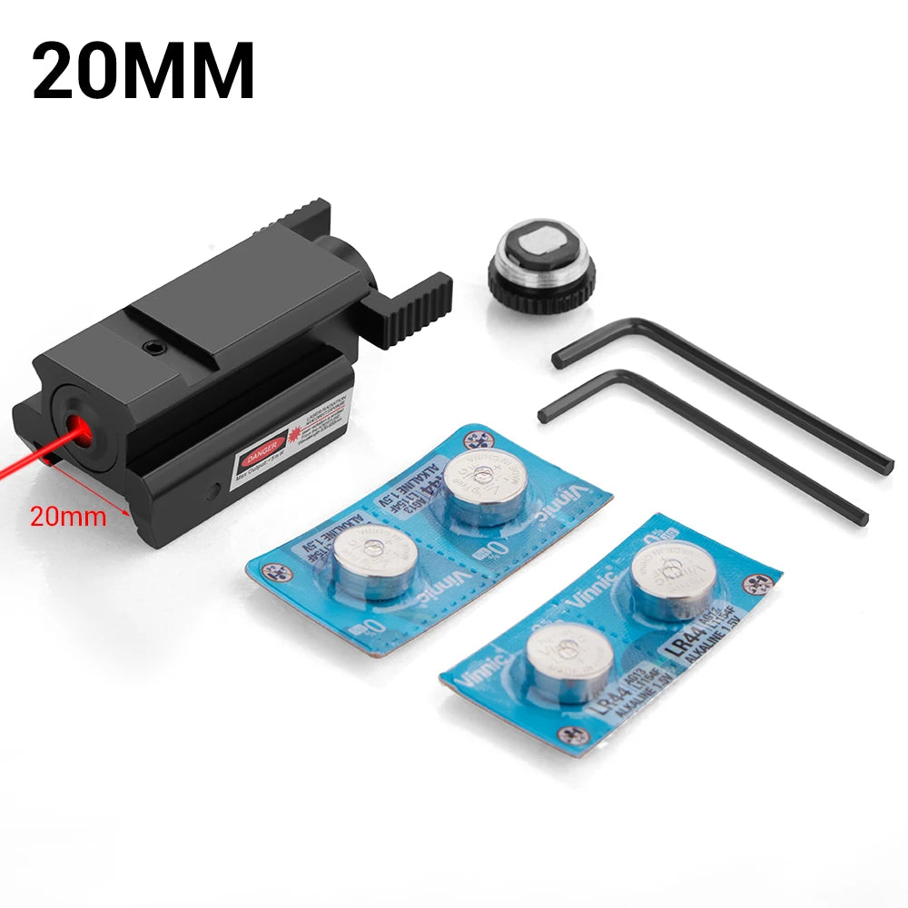 Taktischer rot-grüner Punkt-Laserpointer, Waffenpistole, Laservisier für 20 mm Picatinny 11 mm Schwalbenschwanzschiene Glock 17 19 CZ-75