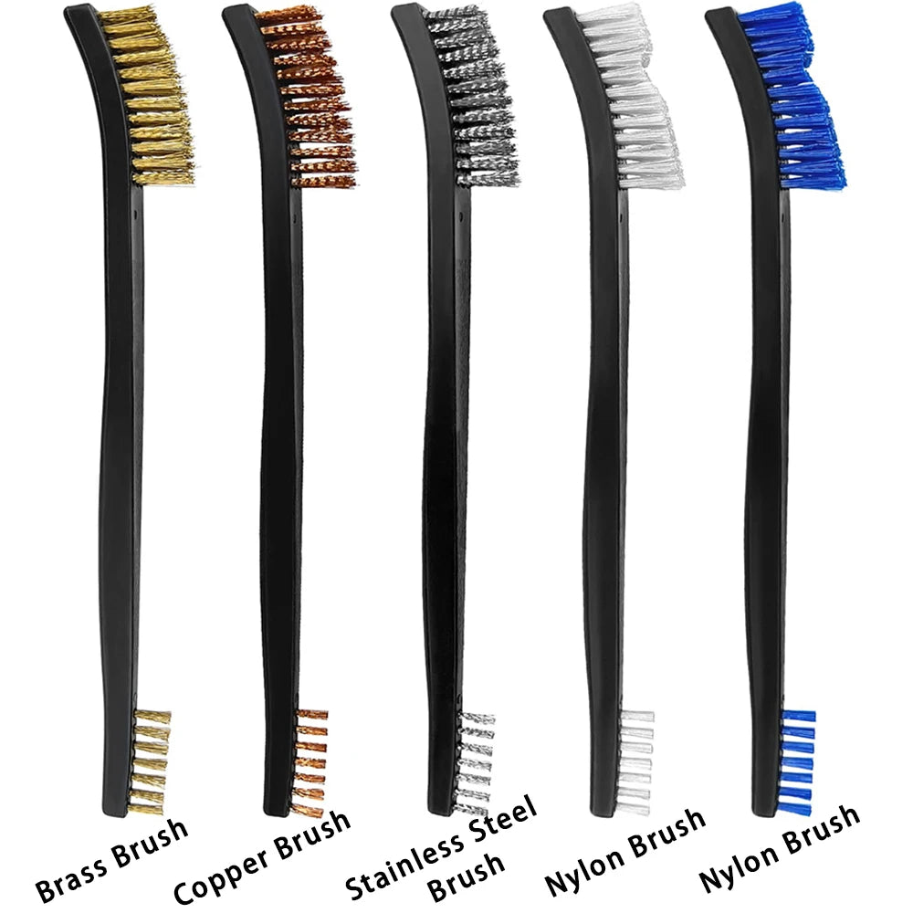 5 Teile/satz Doppelseitige Pistole Reinigung Pinsel Nylon Messing Draht Pinsel Universal Waffe Reiniger Set Jagd Liefert Zubehör