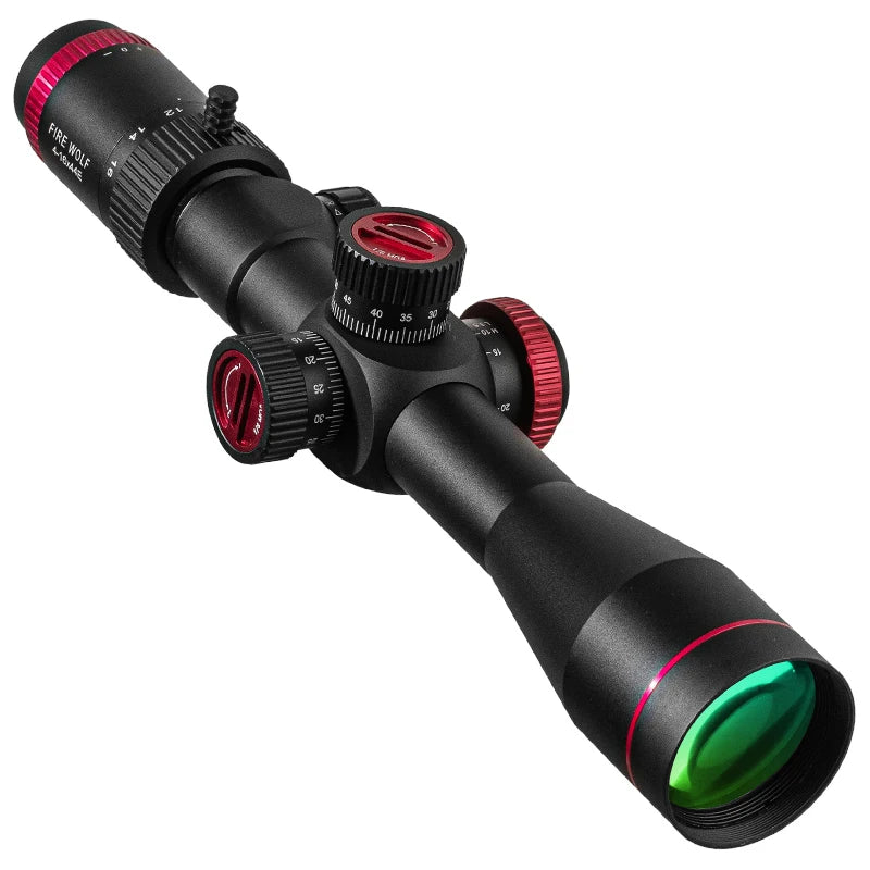FIRE WOLF QZ 4-16X44 Scope FFP Rot Grün Jagd Optische Anblick Sniper Zielfernrohr Taktische Erste Brenn Flugzeug Jagd Zielfernrohr