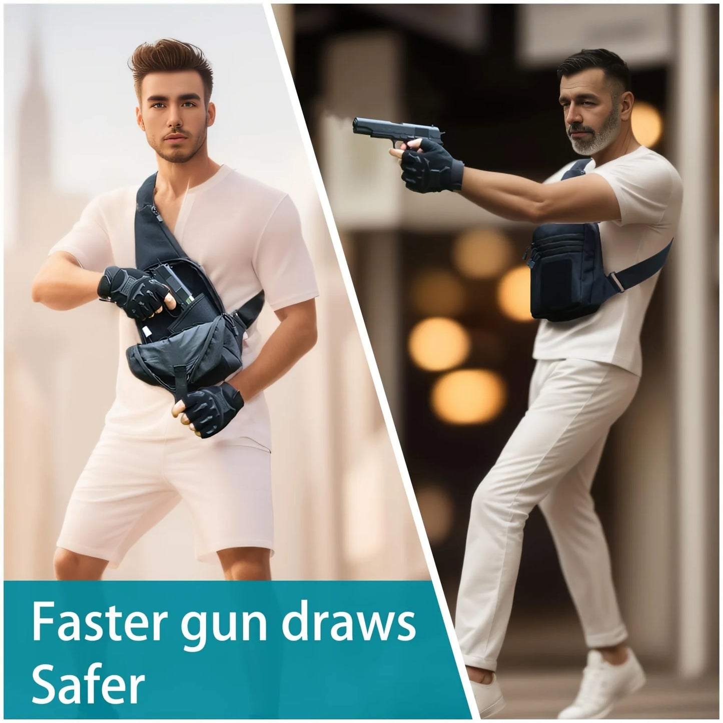 Verdeckte Tragetasche mit Holster, Umhängetasche, Brusttasche