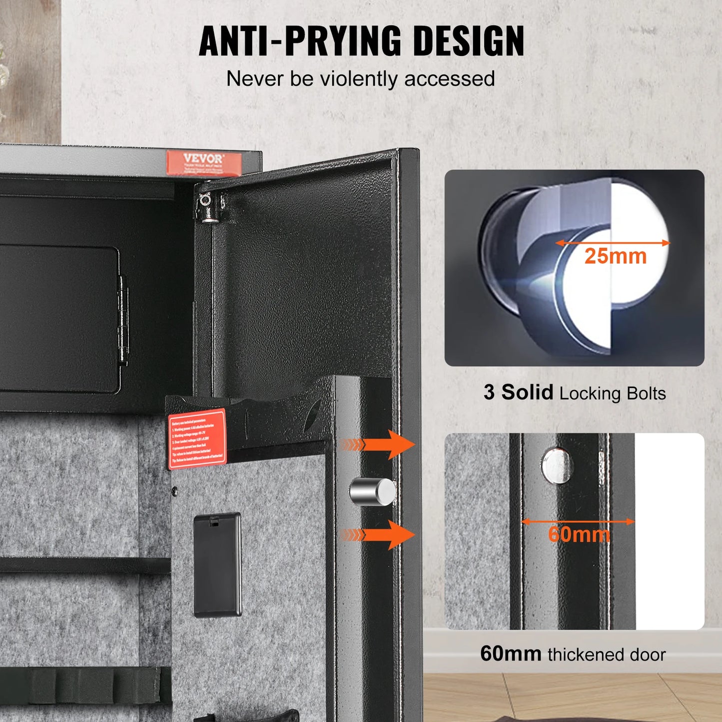 Vevor 3-8 Gewehre Waffen safe mit digitaler Tastatur & Lock Gun Aufbewahrung schrank mit abnehmbarem Ablage fach für Heim pistolen