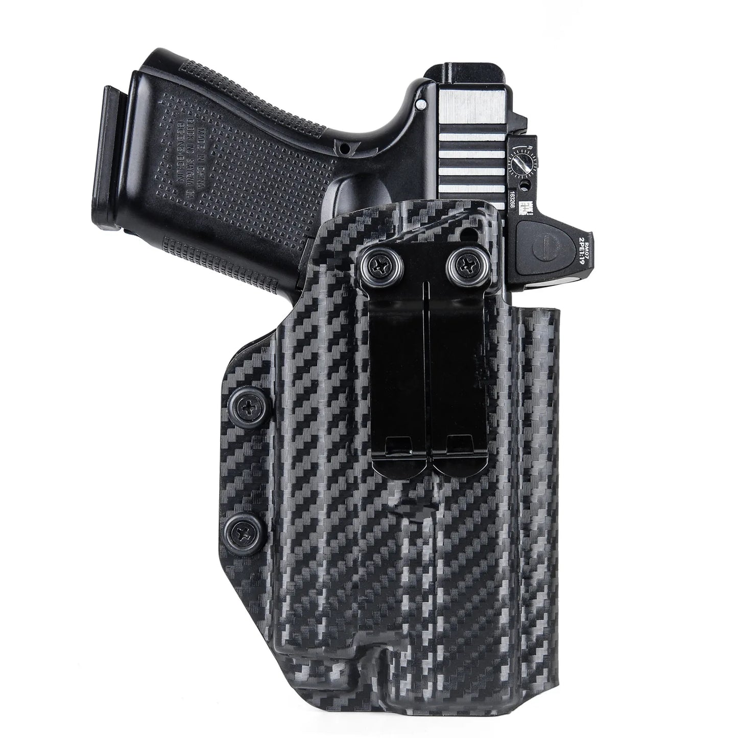 IWB Kydex-Holster für Glock 19 19X23 25 32 44 45, mit Olight Baldr S Taktische Taschenlampe im Bund, verdeckte Tragetasche