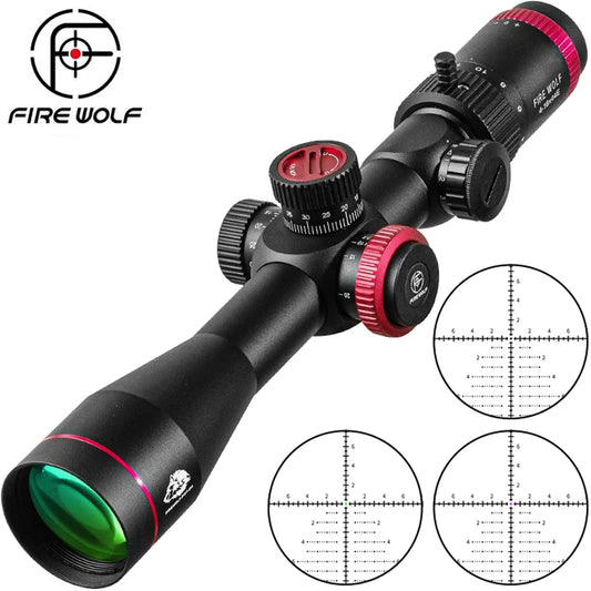 FIRE WOLF QZ 4-16X44 Scope FFP Rot Grün Jagd Optische Anblick Sniper Zielfernrohr Taktische Erste Brenn Flugzeug Jagd Zielfernrohr