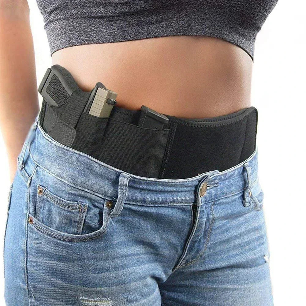 Bauch Pistole Holster Gürtel Verdeckte Trage Taille Band Pistole Halter Magazin Tasche Unsichtbare Bund Holster