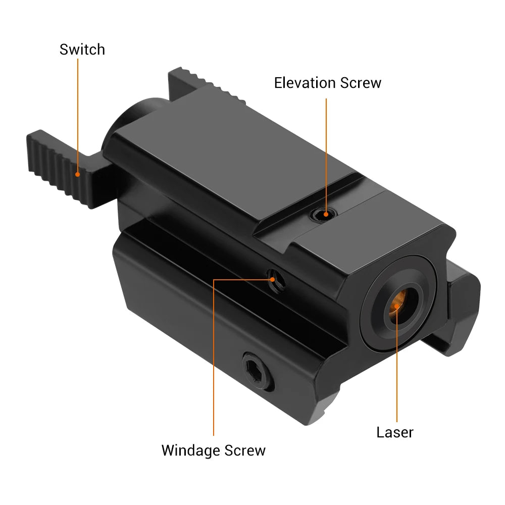Taktischer rot-grüner Punkt-Laserpointer, Waffenpistole, Laservisier für 20 mm Picatinny 11 mm Schwalbenschwanzschiene Glock 17 19 CZ-75