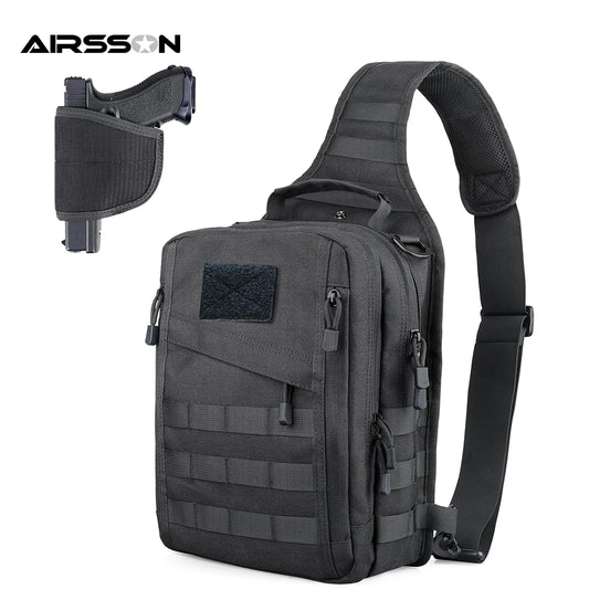 Taktischer Sling-Rucksack, verdecktes Trage-Pistolenholster, Pistolentasche, Molle EDC-Umhängetasche für Outdoor, Camping, Reisen, Wandern